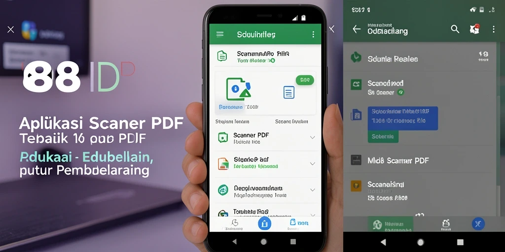 Antarmuka utama 888IDR dengan fitur Scanner PDF yang mudah digunakan.