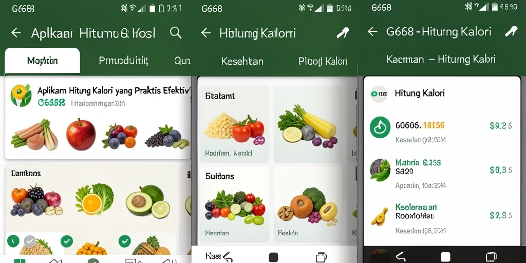 Tampilan antarmuka G668 yang sederhana dan fungsional untuk hitung kalori.