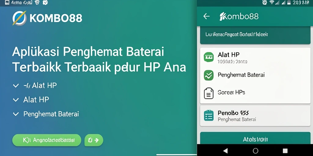 Antarmuka sederhana dan fungsional dari KOMBO88 Penghemat Baterai.