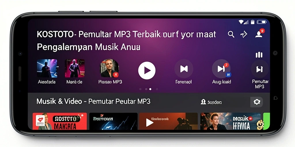 Antarmuka KOSTOTO dengan fungsi Pemutar MP3 yang intuitif dan mudah digunakan.