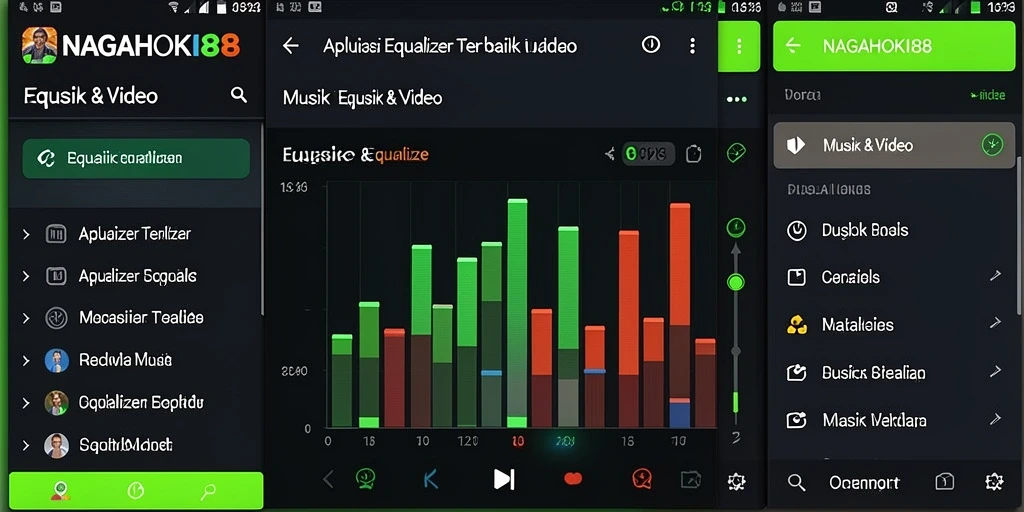 Antarmuka NAGAHOKI88 yang menawan dengan pengaturan Equalizer.