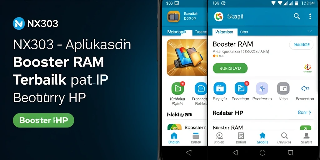 Tampilan antarmuka NX303 yang sederhana dan efektif untuk mengoptimalkan RAM.