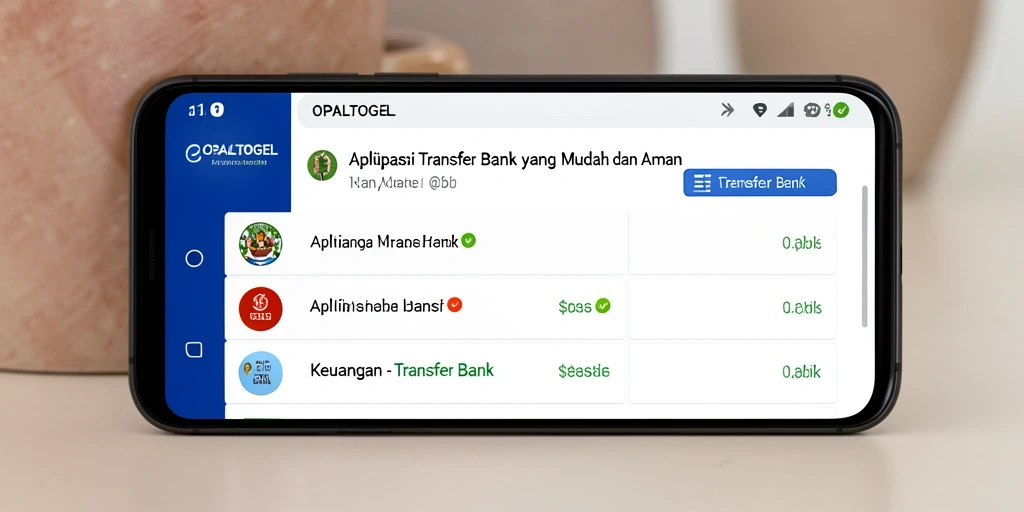 Antarmuka OPALTOGEL yang intuitif untuk Transfer Bank.