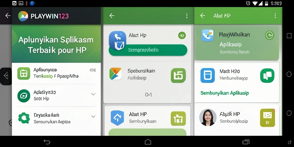Tampilan antarmuka PLAYWIN123 dengan fitur menyembunyikan aplikasi.