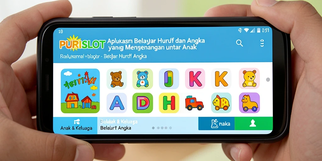 Tampilan antarmuka PURISLOT yang menarik untuk anak-anak.