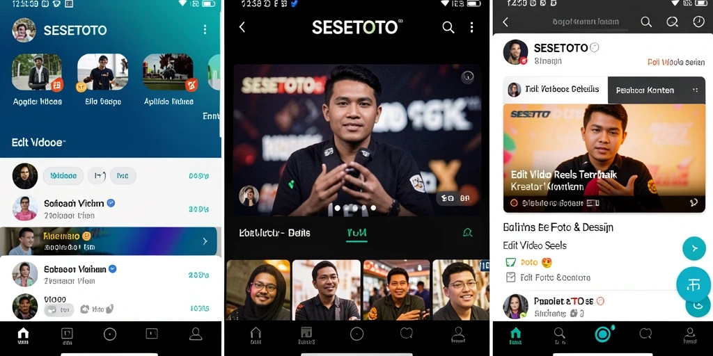 Tampilan antarmuka SESETOTO untuk edit video reels yang interaktif.