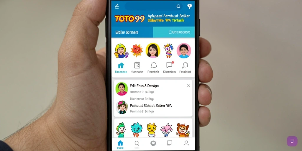 Tampilan antarmuka TOTO99 untuk Pembuat Stiker WA.