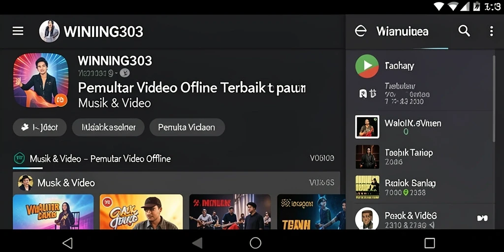 Screenshot WINNING303 menampilkan antarmuka pemutar video yang intuitif.